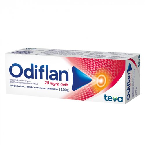 Odiflan 20mg/g gelis 100g N1 | Mano Vaistinė