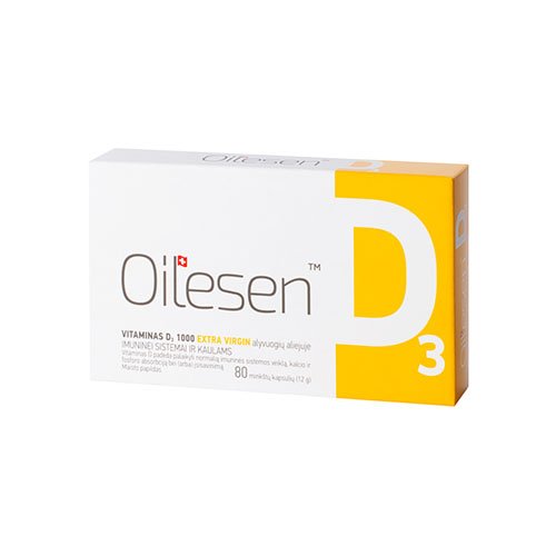 A source of vitamin D3 Oilesen Vitamine D3 1000 capsules, N80 | Mano Vaistinė