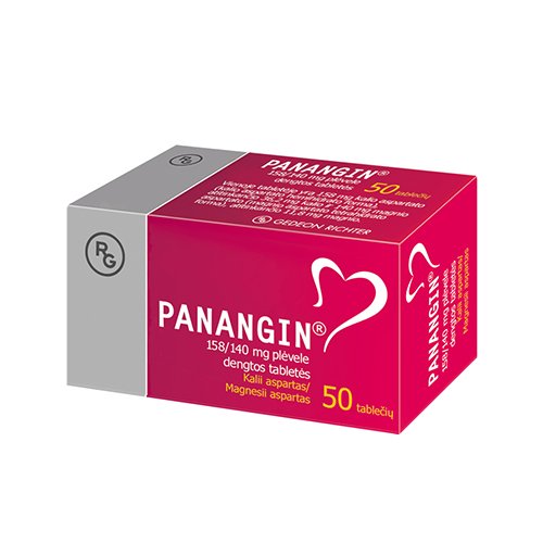 Vitaminas, mineralinė medžiaga Panangin mineralų preparatas, plėvele dengtos tabletės, N50 | Mano Vaistinė