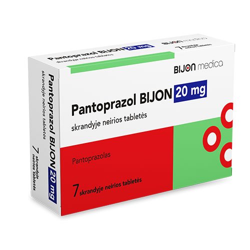 Pantoprazol BIJON 20 mg tab. N7 LT | Mano Vaistinė