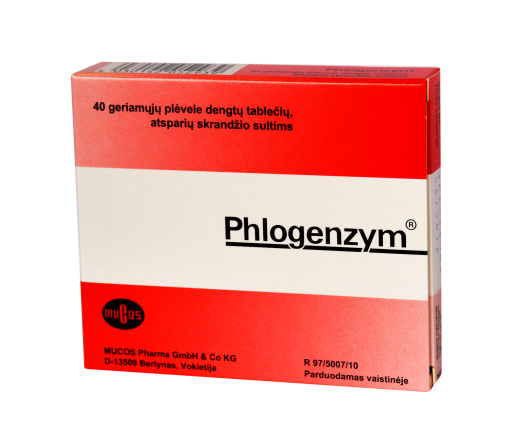 Priešuždegiminis, antireumatinis vaistas Phlogenzym tabletės, nuo uždegimo, N40 | Mano Vaistinė