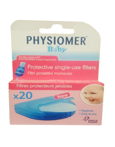 Filtrai kūdikio nosies gleivių atsiurbikliui Physiomer vienkartiniai filtrai atsiurbikliui, N20 | Mano Vaistinė
