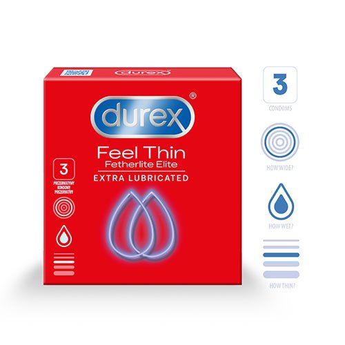 Prezervatyvai Prezervatyvai „Durex Feel Thin Extra Lubricated“, 3 vnt.   | Mano Vaistinė