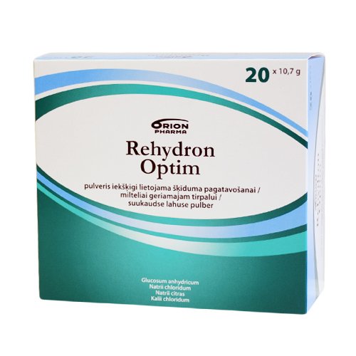Anti-diarrheal medicines Rehydron Optim 10.7 g powder for oral solution, N20 | Mano Vaistinė