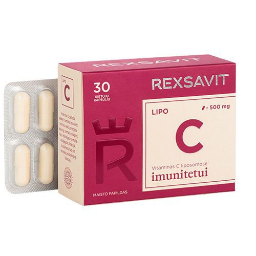 Liposominis vitaminas C 500 mg REXSAVIT LIPO, 30 kaps. | Mano Vaistinė