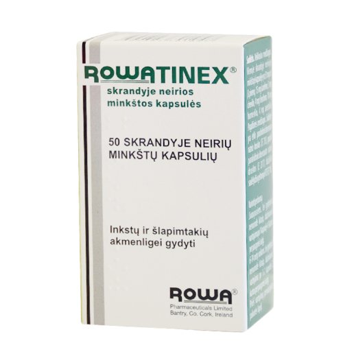 Lytinę ir šlapimo sistemas veikiantys vaistai Rowatinex kapsulės, minkštos, akmenligei gydyti, N50 | Mano Vaistinė