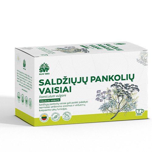 Arbatos ir vaistažolės Saldžiųjų pankolių vaisiai 1.5 g, N24 (AC) | Mano Vaistinė