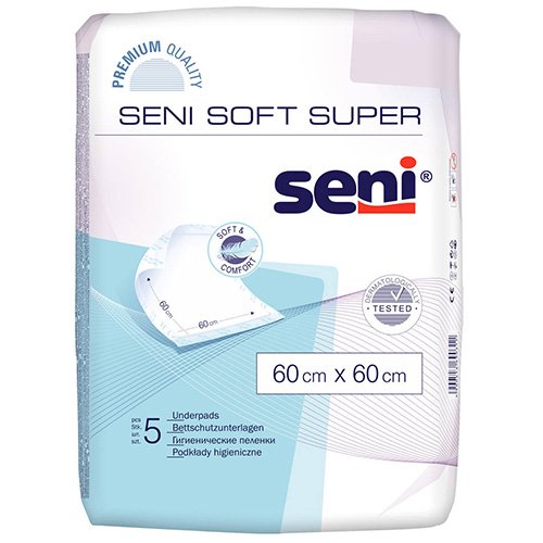 Higieniniai paklotai Paklotai SENI SOFT SUPER, 60x60, 5 vnt. | Mano Vaistinė