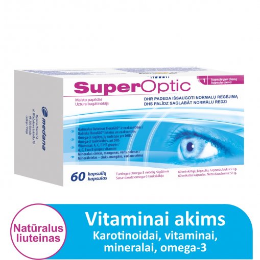 Vitaminai akims SuperOptic kapsulės, N60 | Mano Vaistinė