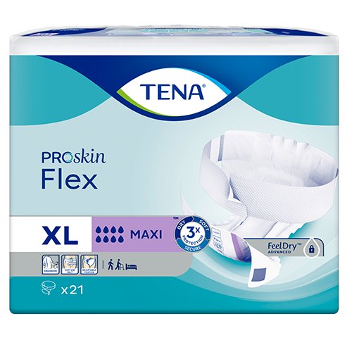 Sauskelnės, kelnaitės ir įklotai Tena sauskelnės Flex Maxi (XL), N21 | Mano Vaistinė
