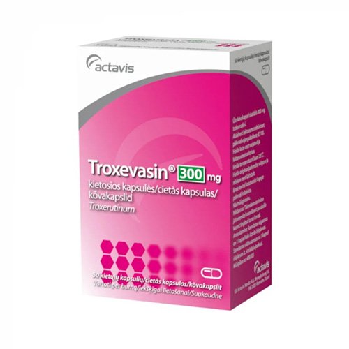Medicine for vascular system  Troxevasin capsules, 300 mg, N50 | Mano Vaistinė