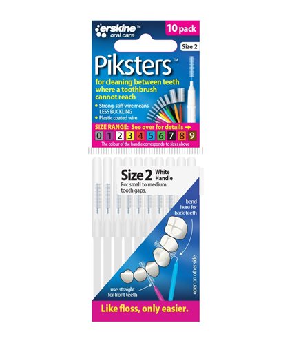 Brushes for interdental brushes Piksters interdental brushes, 0.9 mm, white, N10 | Mano Vaistinė