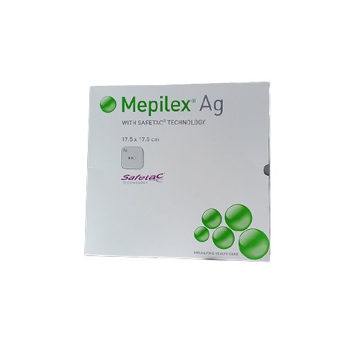 Antimikrobinis tvarstis Mepilex Ag minkšto silikono tvarstis, 17.5 x 17.5 cm, N5 | Mano Vaistinė