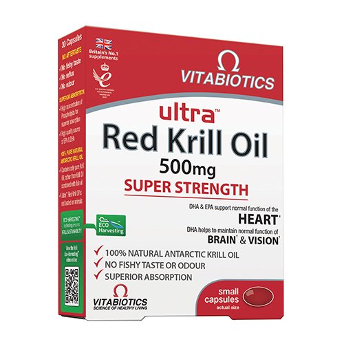 Maisto papildas, žuvų taukai Ultra Red Krill Oil, 30 kapsulių | Mano Vaistinė