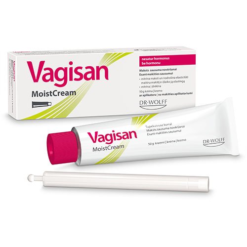 Intymios higienos kosmetika Vagisan drėkinamasis kremas nuo makšties sausumo, 50 g | Mano Vaistinė