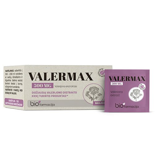 Milteliai nervų sistemai ir miegui VALERMAX, 500 mg, 28 pak. | Mano Vaistinė