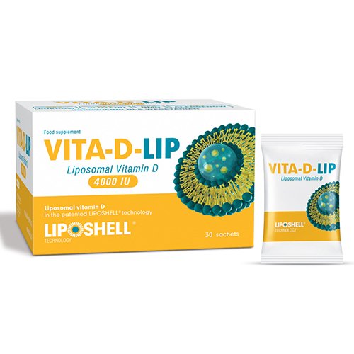 Skirtas suaugusiems su padidintu vitamino D poreikiu Liposominis vitaminas D VITA-D-LIP 4000 IU (TV), 30 pak. | Mano Vaistinė