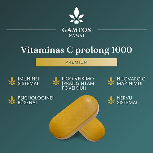Vitaminas C Prolong 1000 Premium kapsulės N30 | Mano Vaistinė