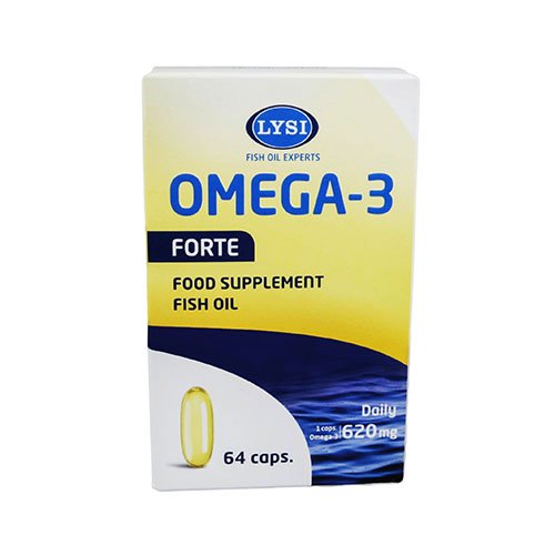 Maisto papildas, žuvų taukai  Žuvų taukai Lysi Omega-3 Forte kapsulės, N64 | Mano Vaistinė