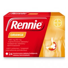 Rennie Orange 680 mg/80 mg, 24 kramtomosios tabletės