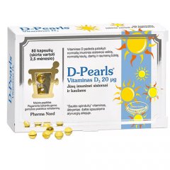 D-Pearls natūralus vitaminas D 20 mcg, N80