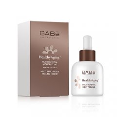 Daugiafunkcinis odą atnaujinantis naktinis, rūgštinis pilingas BABE HEALT AGING+, 30 ml 