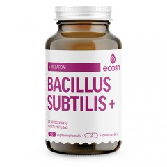 Virškinimui su gyvybingosiomis bakterijomis ECOSH BACILLUS SUBTILIS PLIUS, 90 kapsulių