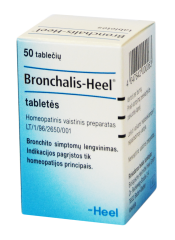 Bronchalis-Heel tabletės bronchito simptomams lengvinti, N50