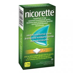 Nicorette freshfruit vaistinė kramtomoji guma 4mg N30