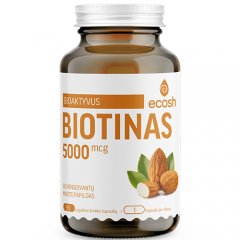 ECOSH Bioaktyvus Biotinas 5000µg, 90 kapsulių