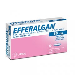 Efferalgan 80 mg žvakutės, N10