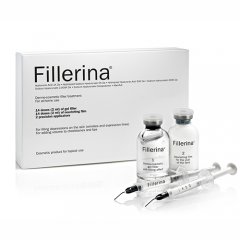 Dermatologinio kosmetinio užpildo rinkinys su 6 hialurono rūgštimis ir peptidais FILLERINA, 2 lygis