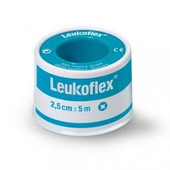 LEUKOFLEX tamprus neperšlampamas permatomas medicininis pleistras plastikinėje ritėje  2,5 cm x 5 m N1