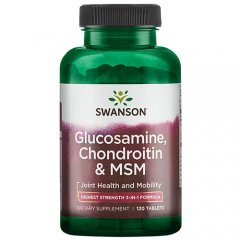 Swanson gliukozamino, chondroitino ir MSM tabletės, N120