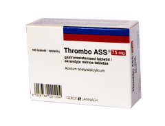 Thrombo ASS 75 mg tabletės trombams mažinti, N100