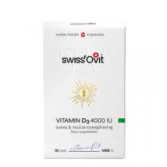Vitaminas D3 SWISSOVIT 4000IU, 30 kapsulių