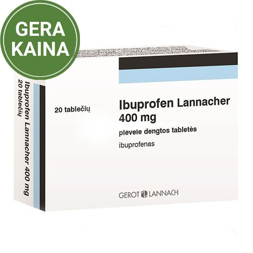 Ibuprofen Lannacher 400mg plėvele dengtos tabletės N20 | Mano Vaistinė