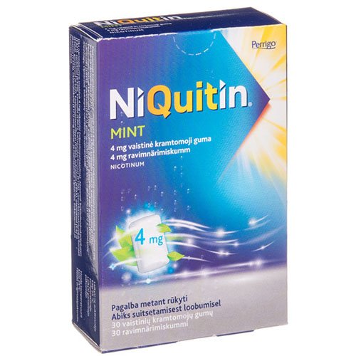 NiQuitin Mint 4mg vaistinė kramtomoji guma N30 | Mano Vaistinė