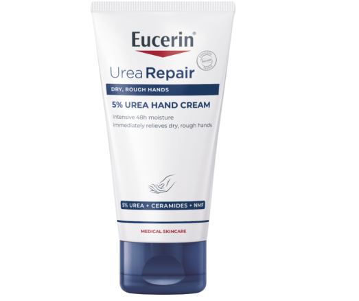 Iki 48 valandų išliekantis poveikis Rankų kremas sausai odai su 5% šlapalo EUCERIN UREAREPAIR, 75 ml | Mano Vaistinė
