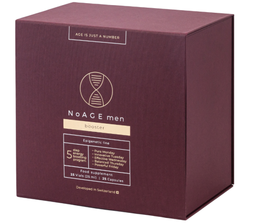 Vartojama pagal savaitės dienas Kompleksas gerai vyrų savijautai ir energingumui NOAGE BOOSTER, 25 but., 25 kaps.  | Mano Vaistinė