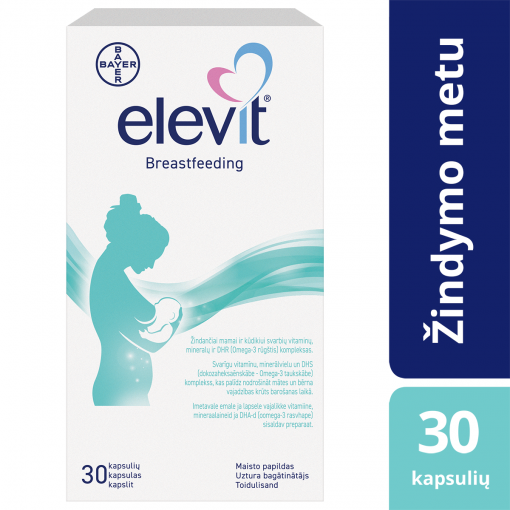 Vitaminai ir mineralai žindančioms mamoms Elevit Breastfeeding kapsulės N30 | Mano Vaistinė