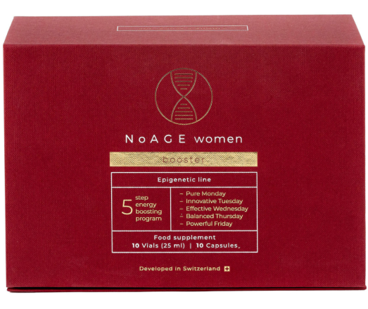 Vartojama pagal savaitės dienas Kompleksas moterims energingumui ir gerai savijautai NOAGE BOOSTER, 10 kaps., 10 but. | Mano Vaistinė