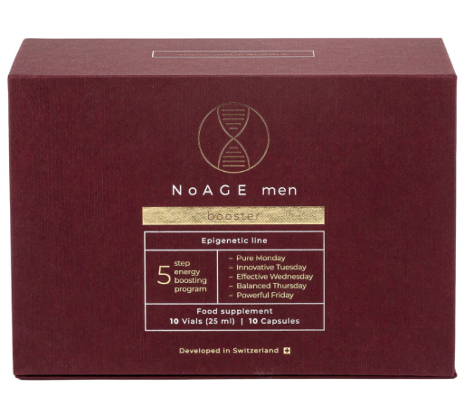 Vartojama pagal savaitės dienas Kompleksas gerai vyrų savijautai ir energingumui NOAGE BOOSTER, 10 but., 10 kaps. | Mano Vaistinė