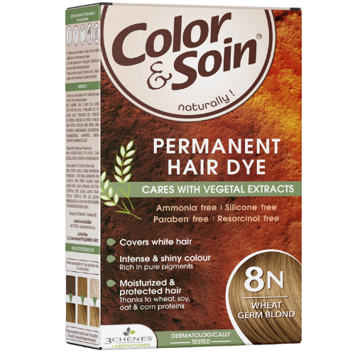 Pažeistiems ir silpniems plaukams. Tinka besilaukiančioms, žindančioms Ilgalaikiai plaukų dažai COLOR & SOIN, šieno blondinė (8N), 135 ml | Mano Vaistinė Pažeistiems ir silpniems plaukams. Tinka besilaukiančioms, žindančioms Ilgalaikiai plaukų dažai COLOR & SOIN, šieno blondinė (8N), 135 ml | Mano Vaistinė