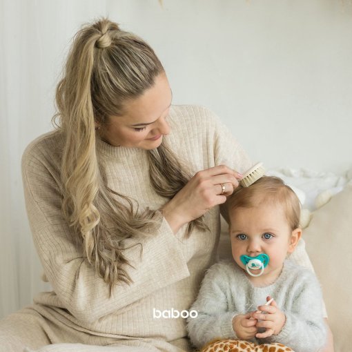 Lengvai kasdienei kūdikio plaukų priežiūrai Šukos ir šepetys, 0+ mėn BABOO | Mano Vaistinė