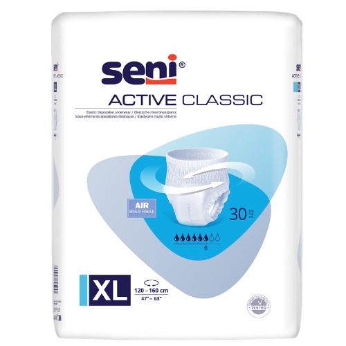 Medicinos prekės Sauskelnės-kelnaitės SENI ACTIVE CLASSIC, XL dydis, 30 vnt. | Mano Vaistinė