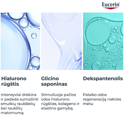 Stangrinamasis naktinis veido kremas su hialurono rūgštimi EUCERIN HYALURON-FILLER, 50 ml | Mano Vaistinė