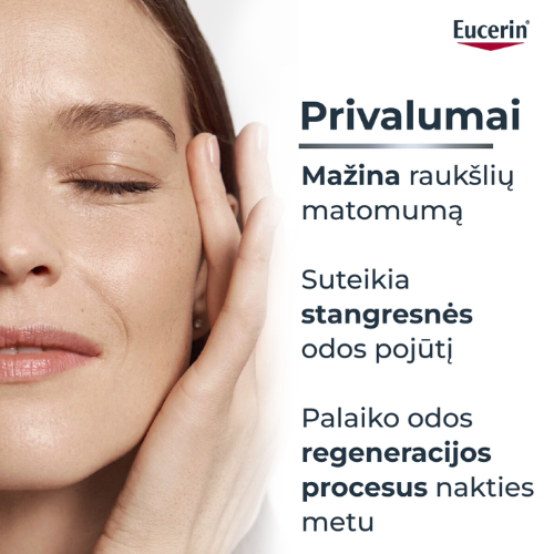 Stangrinamasis naktinis veido kremas su hialurono rūgštimi EUCERIN HYALURON-FILLER, 50 ml | Mano Vaistinė