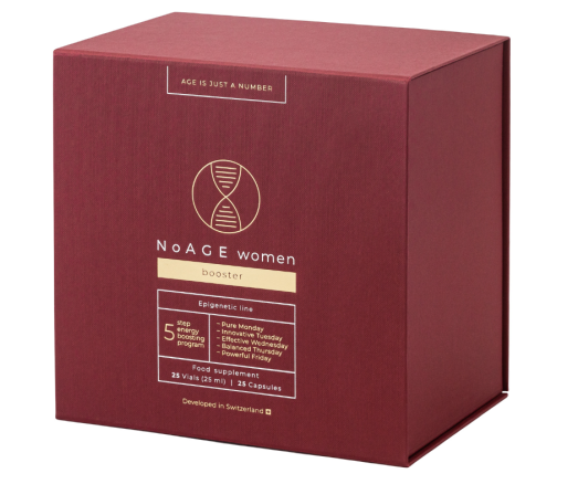 Vartojama pagal savaitės dienas Kompleksas moterims energingumui ir gerai savijautai NOAGE BOOSTER, 25 kaps., 25 but.  | Mano Vaistinė