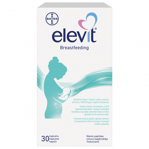 Vitaminai ir mineralai žindančioms mamoms Elevit Breastfeeding kapsulės N30 | Mano Vaistinė